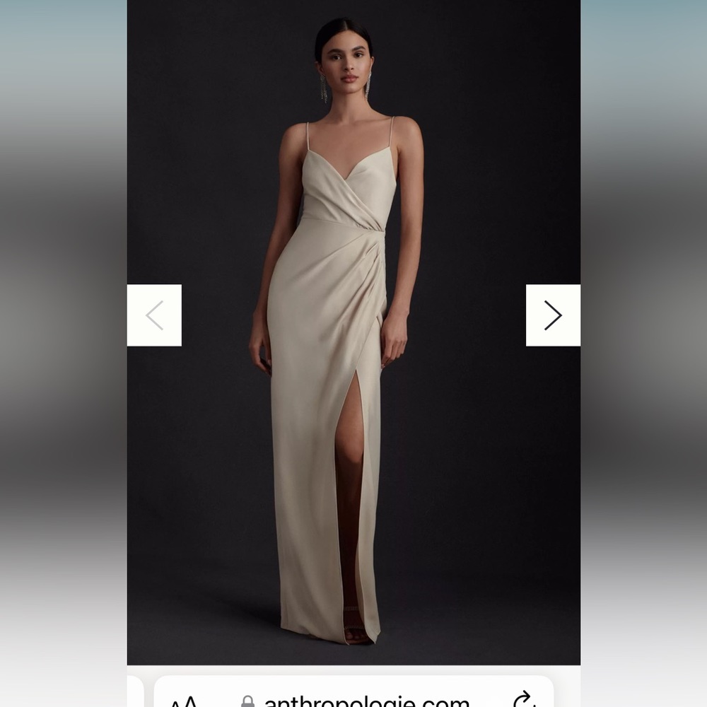 BHLDN | Anthropologie Bridesmaid satin Charmeuse Freya Dress
